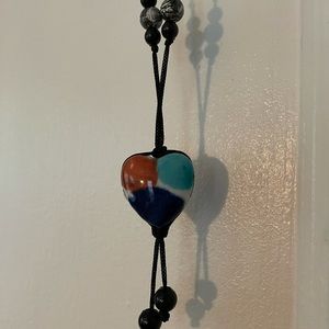 Heart rock necklace from Panama